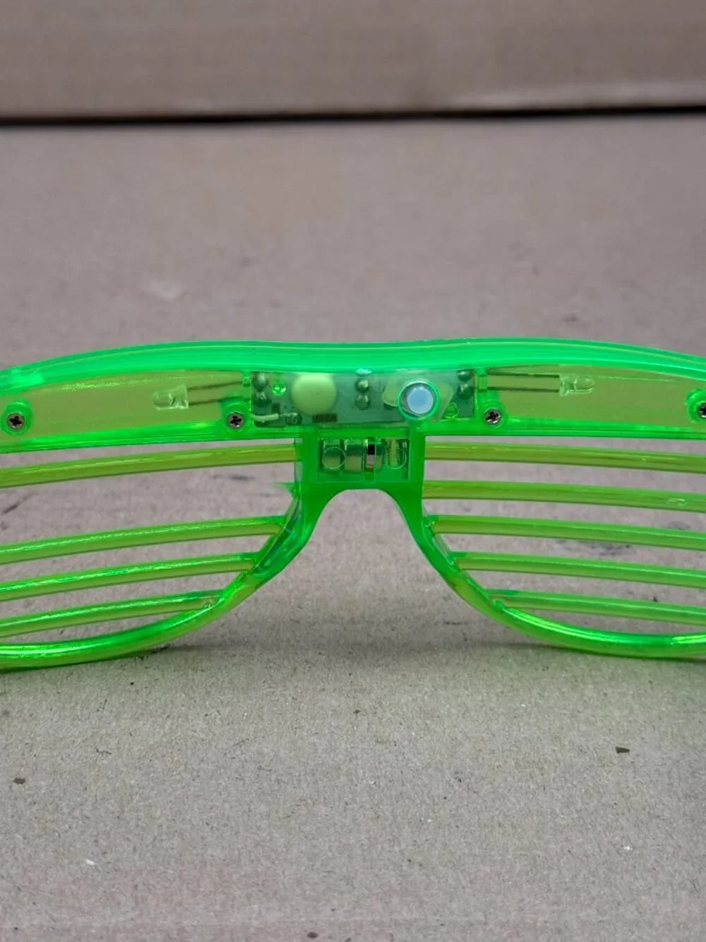 Neon Green LED Shutter Shades - DAMAGE